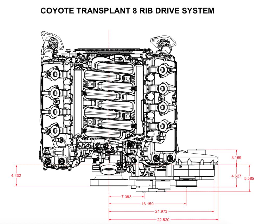 Coyote swap dimensions top view