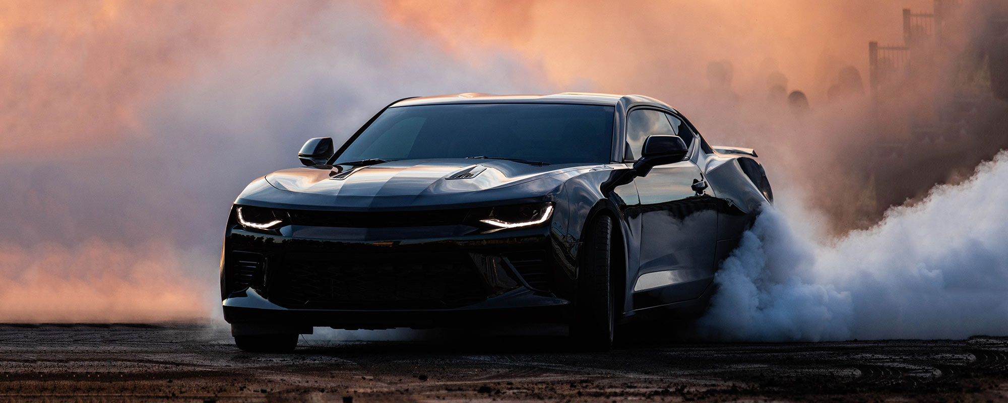 Camaro doing a burnout