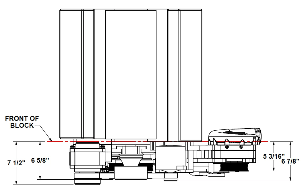 BBC Accessory Drive Kit with F-1X/F-2 blowers, top view